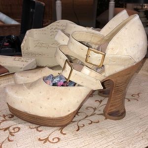 Marie Antoinette ostrich skin dancing shoes